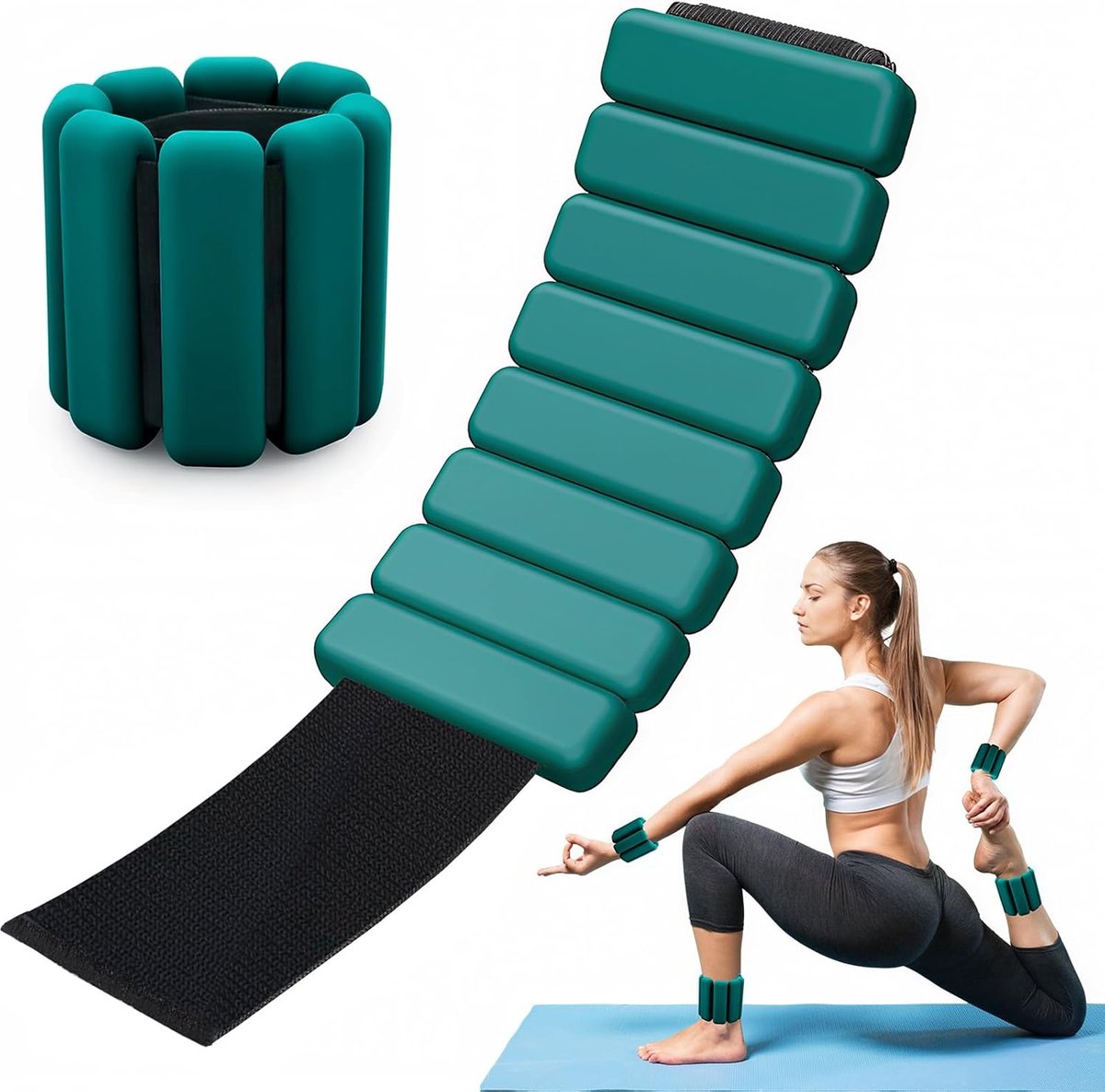Pols- en Enkelgewichten Set 0.45KG & 0.9KG, Draagbare Gewichtsmanchetten voor Fitness, Voor Vrouwen en Mannen Joggen, Yoga, Pilates, Aerobic, Cardio, Krachttraining, Dans