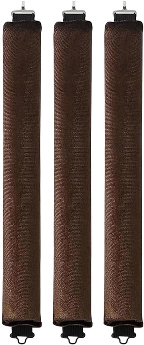 3PCS Hittevrije krultangset Hittevrije spiraalkrultangen voor lang haar DIY luie krultangen (bruin)