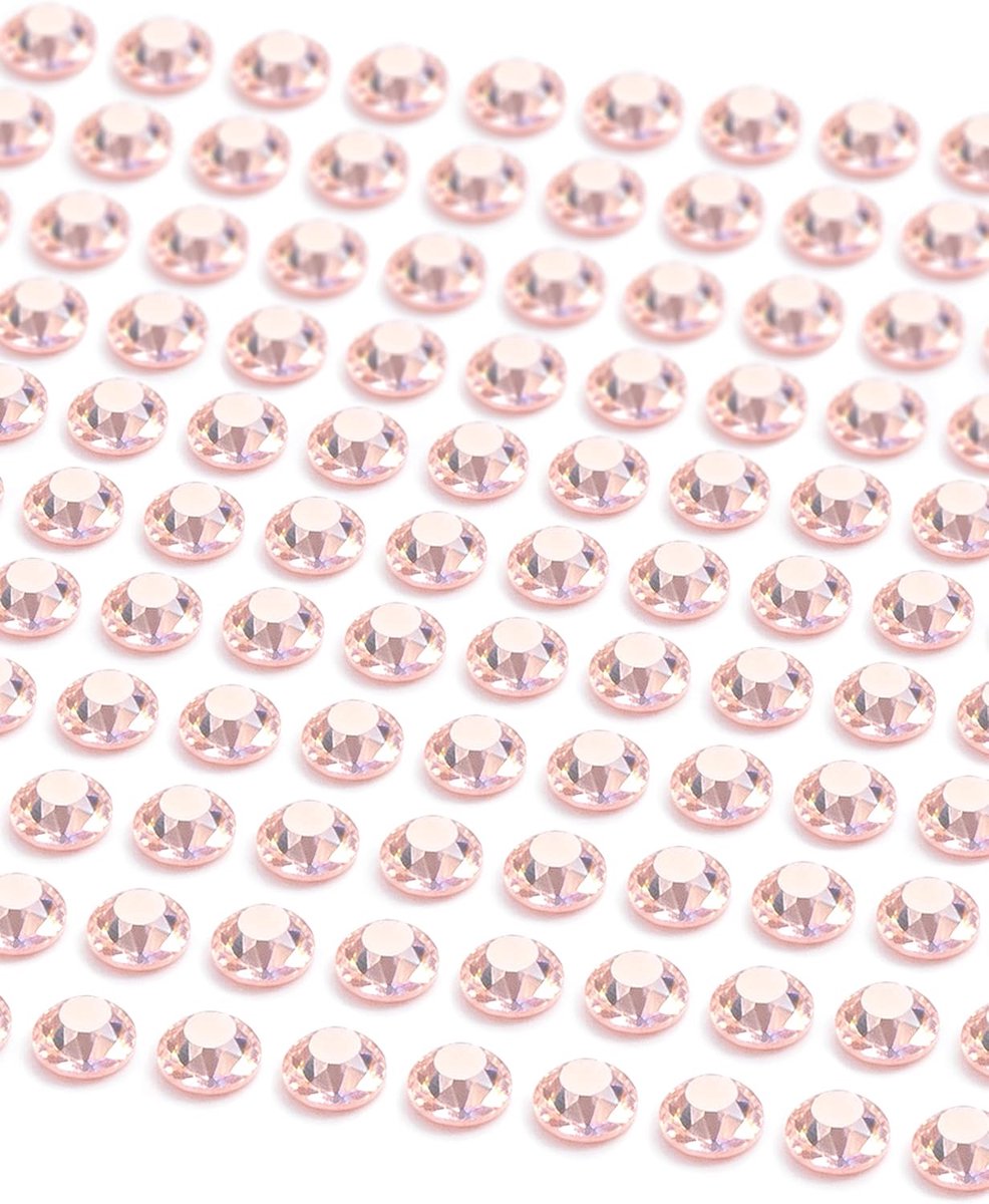 Strasssteentjes, ronde glitterstenen, 3 mm, zelfklevend voor decoratie en knutselen, sierstenen om op te plakken, decoratieve stenen, knutselstenen, roze