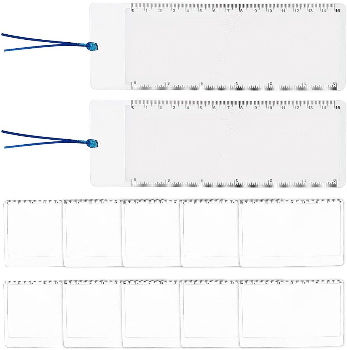 12 stuks 3 x zijvergrootglas 2 stijlen heldere genezing plastic draagbare fresnel lens in creditcardformaat zakvergrootglas bladwijzerliniaal voor lezen 3 4 x 2 inch 7 5 x 2 6 inch