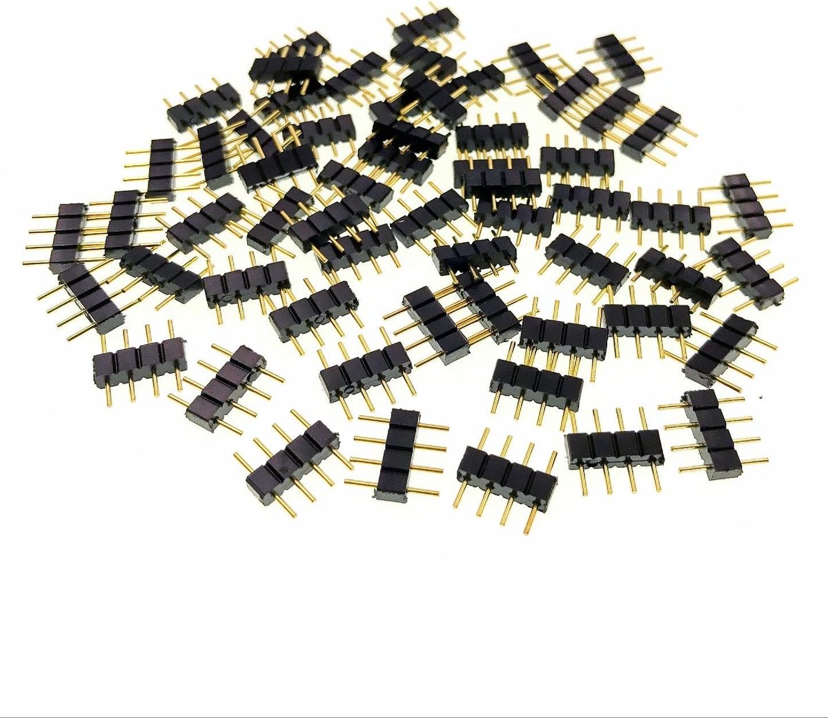 50 STKS LED strip connectoren 4 pin man naar man adapter plug voor SMD 5050 3528 2835 RGB led strip, keuken led strip verlichting, led lint verlichting