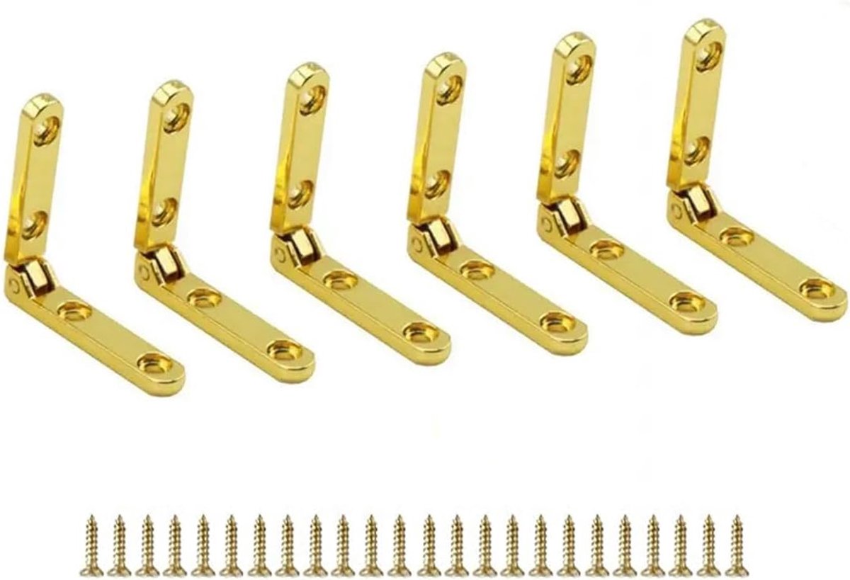 Scharnieren, 90 graden muziekdoos scharnier, houten geschenkdoos mini scharnier, borst geval scharnier, miniatuur meubilair scharnier (goud)