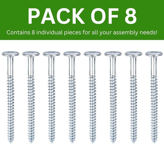 Hardware Parts Schroef, 8 stuks (vervanging voor IKEA #128745), voor tafel, bedframe, Morbylanga, Neiden — afbeelding 2