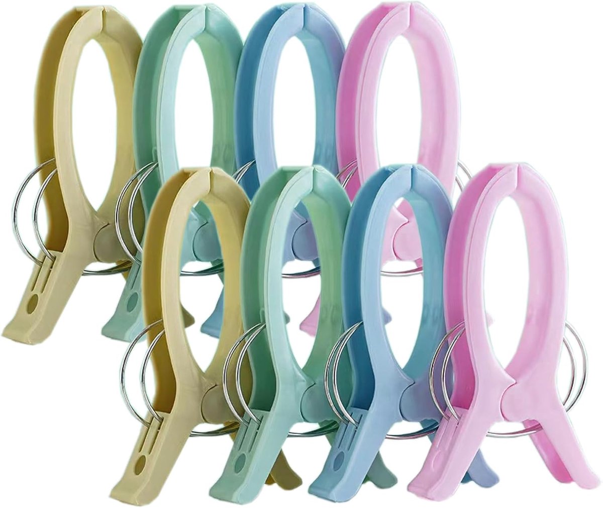 8 stuks extra grote handdoekklemmen, geschikt voor winddichte strandhanddoekclips, handdoekklemmen voor strandligstoelen, grote wasknijpers, strandvakantie-gadget