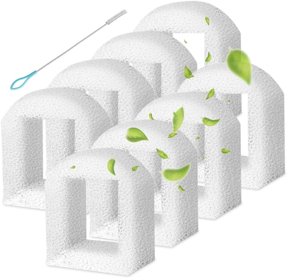 Schuimvoorfilter voor Petsafe compatibel met Drinkwell Fountain 360 Avalon, Pagoda Seascape & Sedona Waterkom, compatibel met meerdere keramische en roestvrijstalen huisdierfonteinen, 8 stuks
