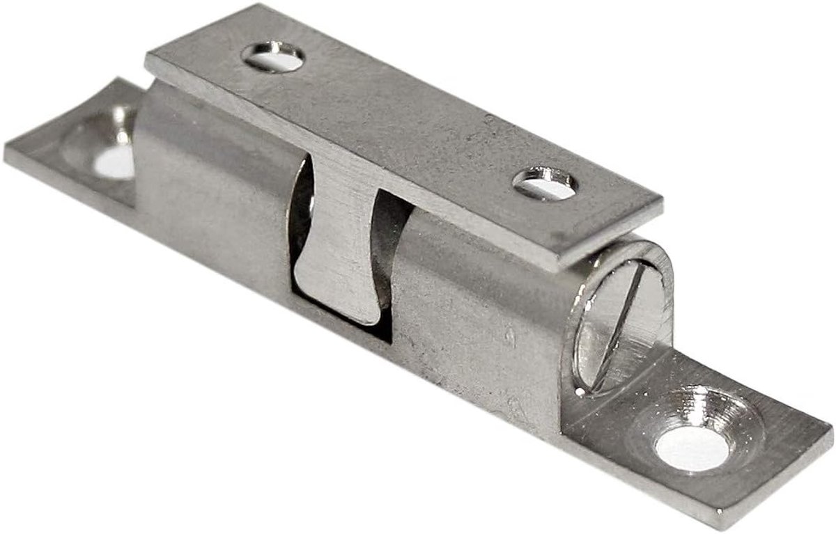 1 dubbele kogelsnapper kastsnapper deursnapper meubeldeursnapper metaal vernikkeld 11 x 60 mm