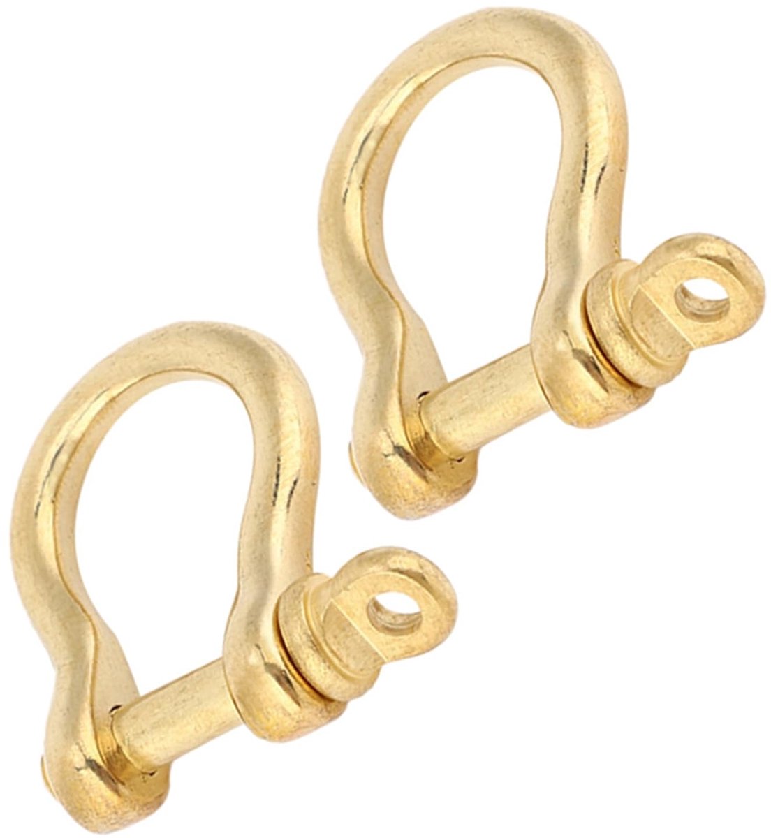 2-set ankerbeugel, puur messing U-type sleutelhanger, haak, gouden verbindingsgesp 10 mm