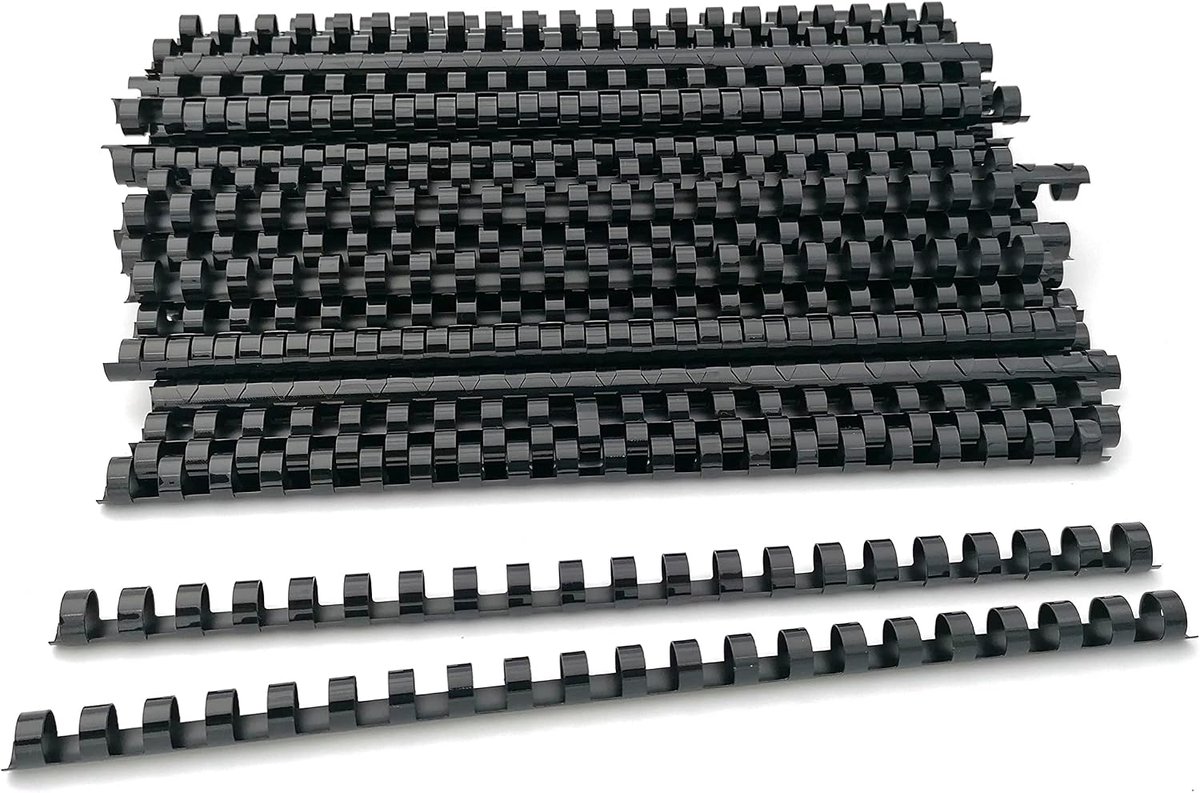 Achterkant van kunststof met spiraalbinding, 21 ringen, diameter 12 mm, formaat A4, inhoud 56-80 vellen, kleur wit, 100 stuks