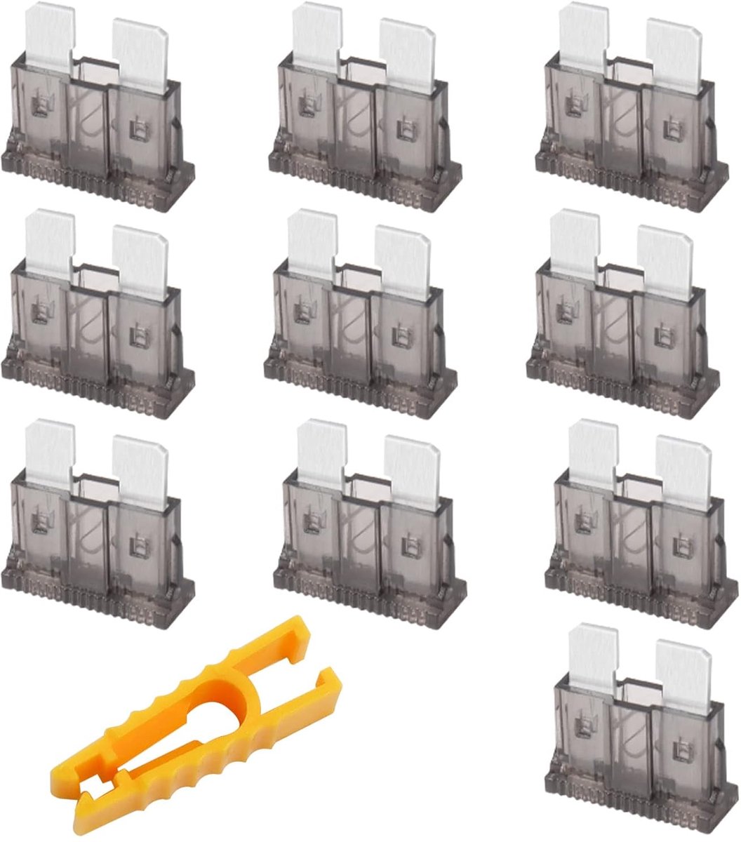 Zekeringen, 12 V, standaard, 2 A, met zekeringtrekker voor auto/camper/vrachtwagen/motorfiets/boot, 10 stuks