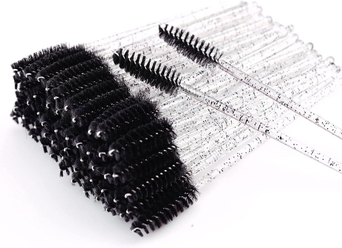 50 stuks Wimpern Pinsel Einweg Mascara Pinsel Kristal Wimpernbürstche | voor wimpern en oogbrouwen,Mascara Zauberstäbe voor salon en huisgebruik
