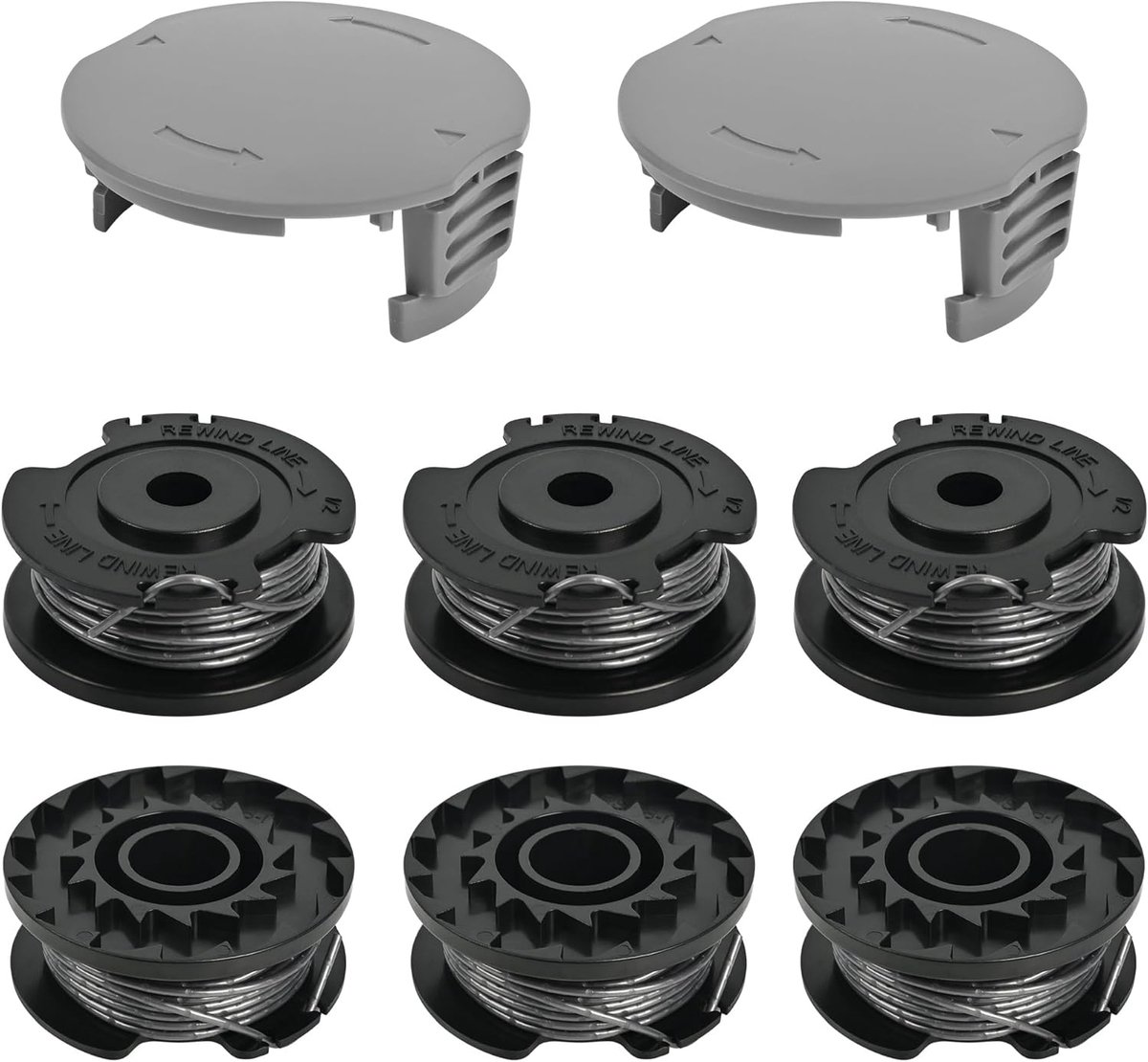 Spoelen voor Bosch EasyGrassCut Grastrimmer | 6 Spoelen en 2 Deksels