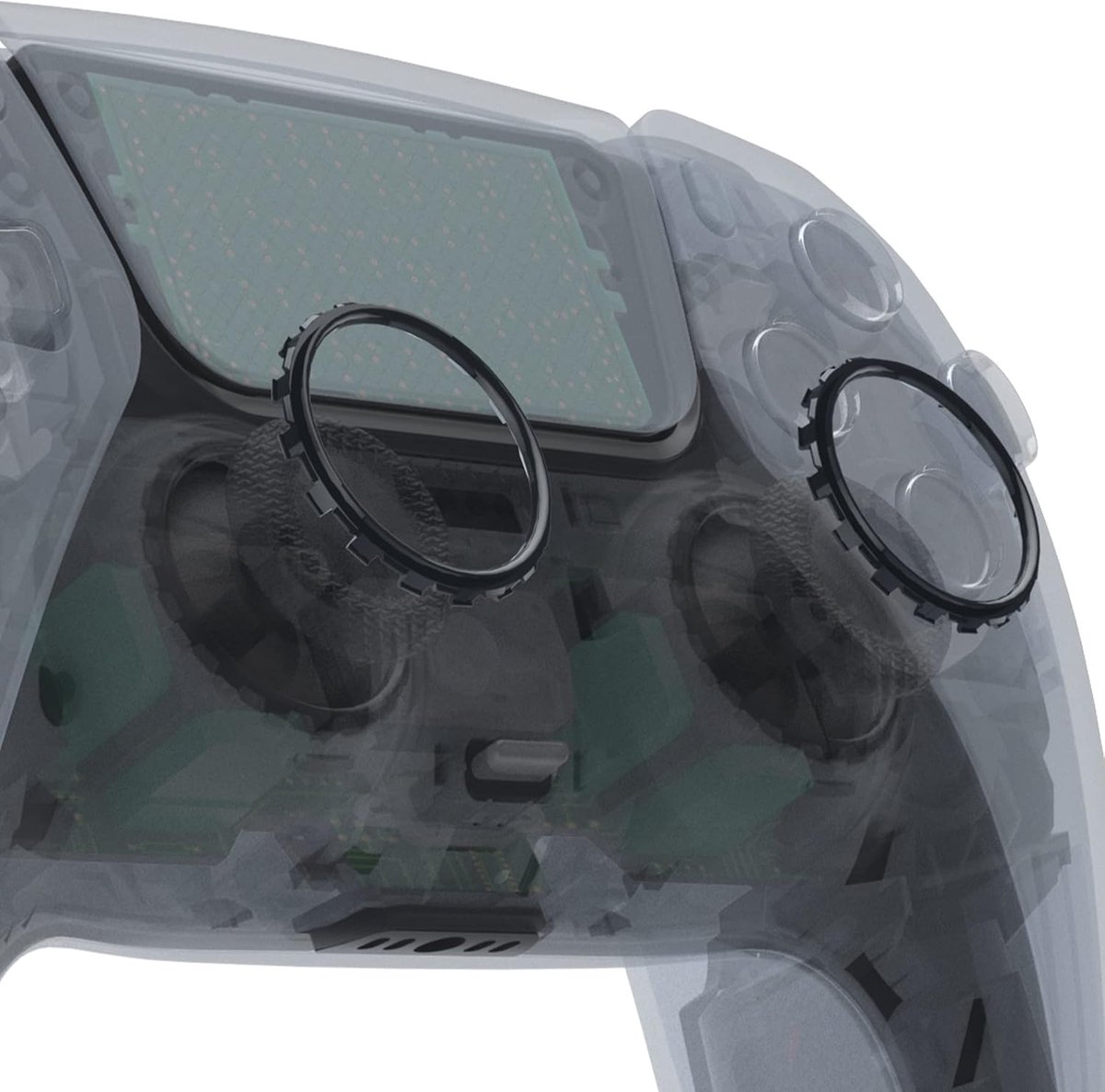 eXtremeRate Vervangende Ringen Compatibel met ps5 Controller | Aangepaste Accent Rings Accessoires voor ps5 Controller, 2 Paar, Zwart