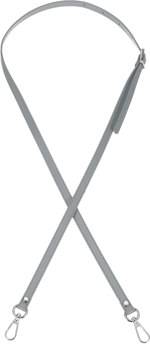 Leren portemonneeriem Vervanging, 120 cm PU verstelbare schouder crossbody vervangingsriem met zilveren hardware voor handtassen schoudertas, lichtgrijs