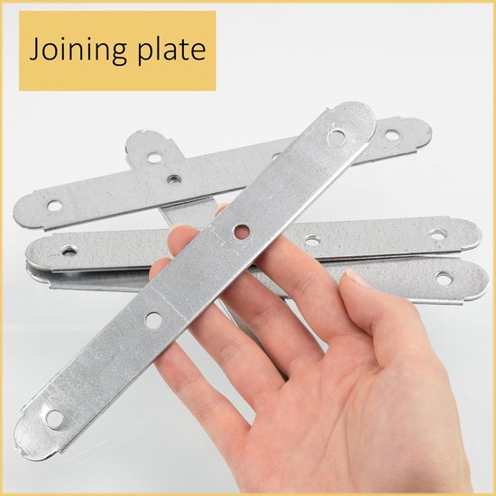- C76194 - set met 2 platte montageplaten 200 х 25 х 2,5 mm met 4 gaten - reparatiehouder - verzinkt staal - meubelverbinders — afbeelding 3