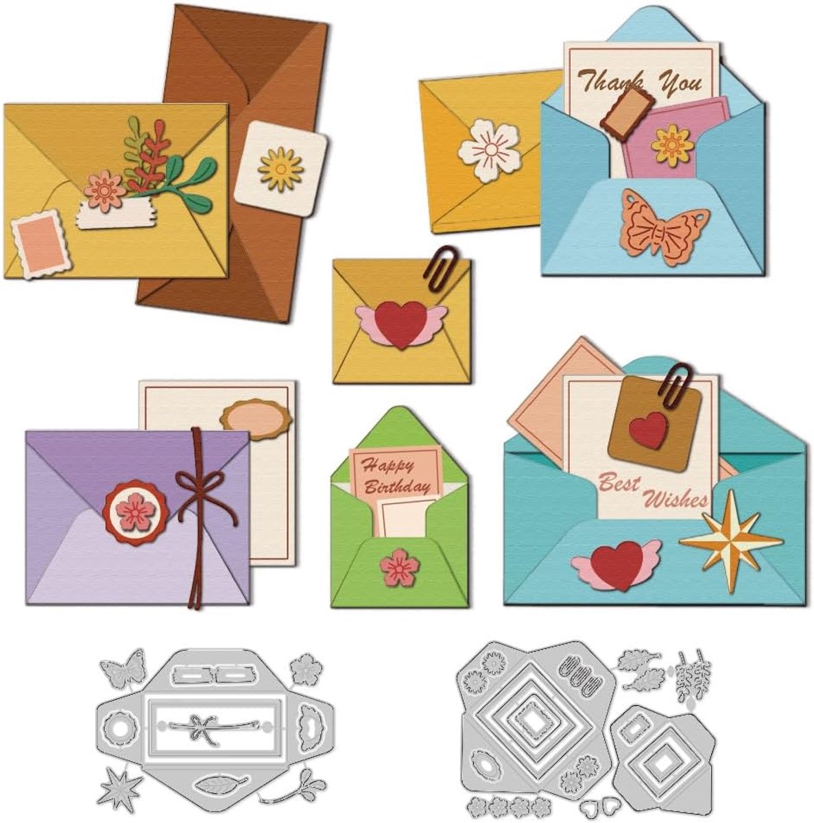Stansvormen Voor Gevouwen Enveloppen Kaarten Maken Stansvormen Van Koolstofstaal Stanssjablonen Scrapbooking Embossing Sjabloon Voor Knutselen Albums Maken Uitnodigingdecor