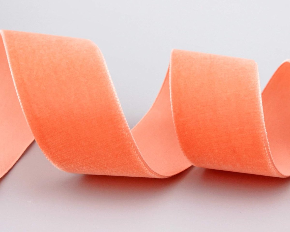 3 m x 36 mm fluwelen lint APRICOT (683 Abricot) decoratief lint abrikoos velours eenzijdig fluweel scherpe rand Velvet Ribbon voor naaien decoreren