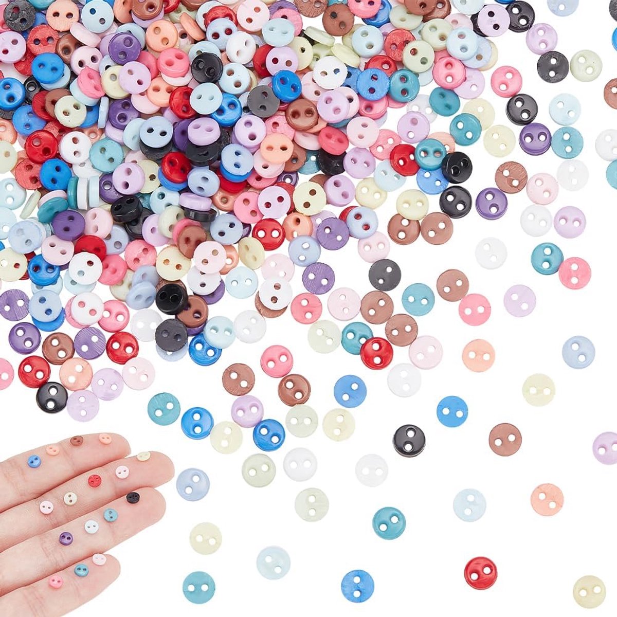 Knopen, 4,5 mm ronde kleine nylon knopen voor shirts jurk broek kleding maken en DIY Scrapbooking
