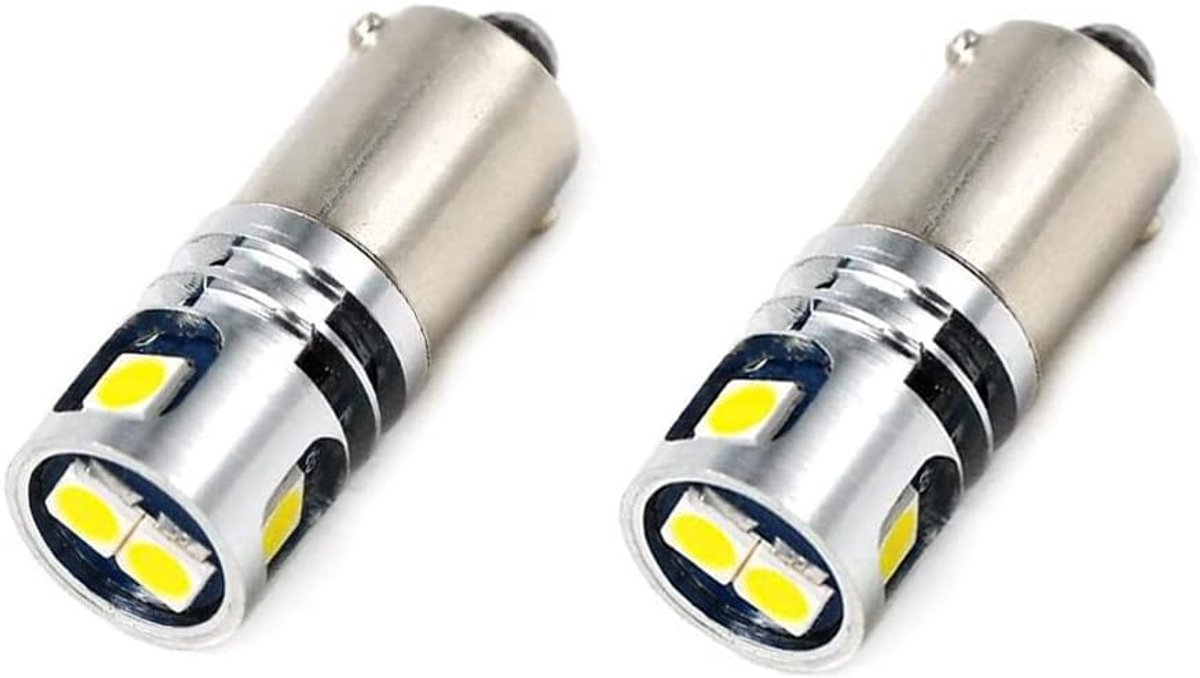 2ST BA9S 53 T4W LED-lamp 12V 5SMD 3030 Chips Wit voor Auto Kaartlicht Zijmarkeringslicht Knipperlicht Achteruitrijlicht Kentekenplaatlicht