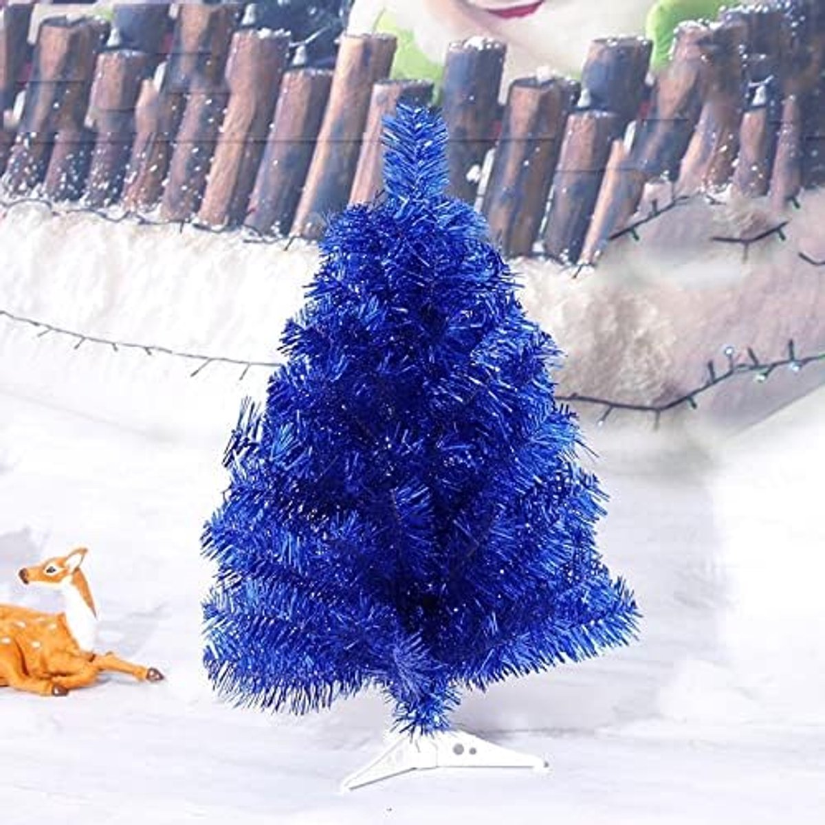 Kunstkerstboom Romantische Blue Christmas Tree Mini Christmas Gift Woondecoratie Woonkamer Tafel Decoratie 6 0 cm / 90cm Kleine kerstboom (Color : Olive)