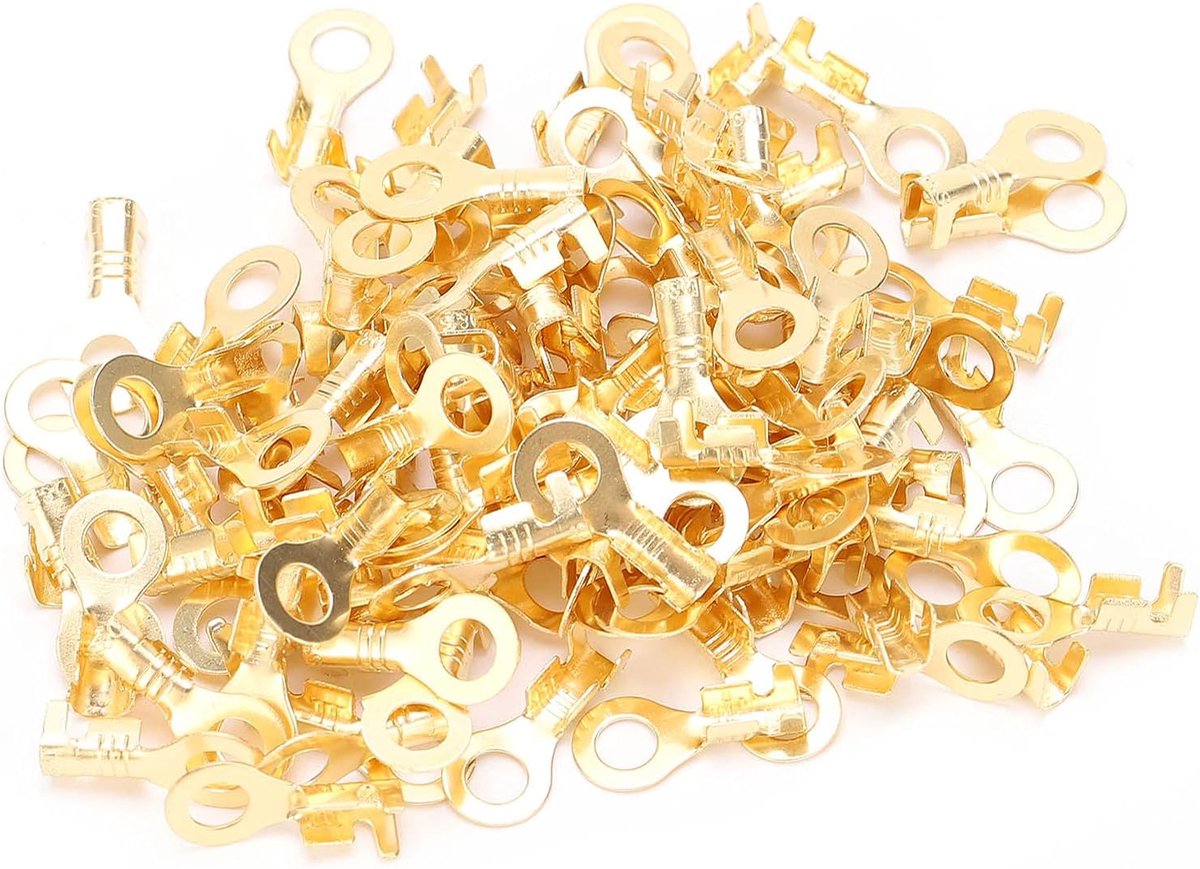 100st Ring Kabelschoen Ring Oog M4 4.2mm Blote Terminal Lug Koude Pers Terminal: