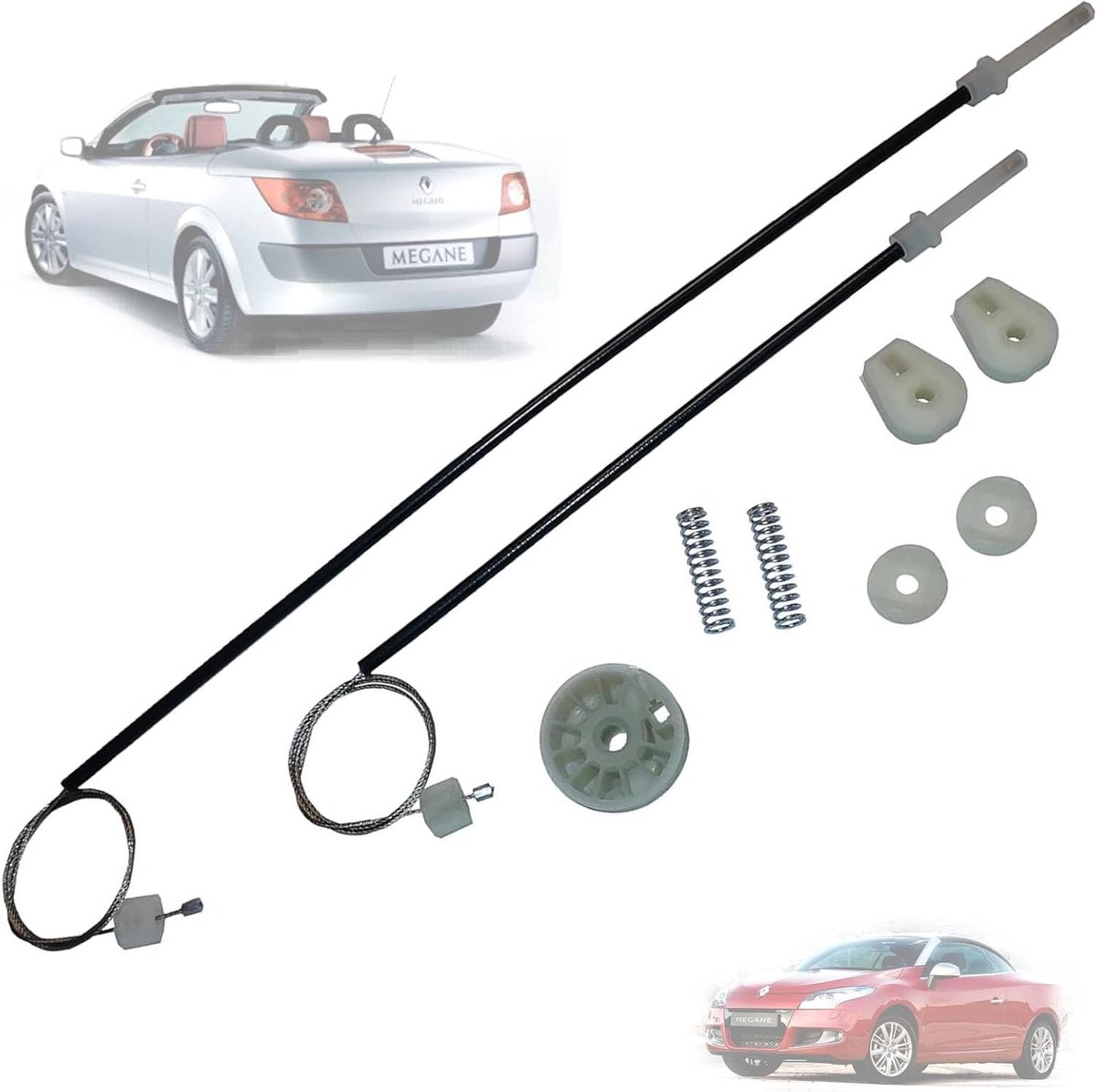 - Window Repair Kit 8201010933 Compatible with Remault Megane II Coupe Cabriolet CC (2002-2009) - Left Rear Door