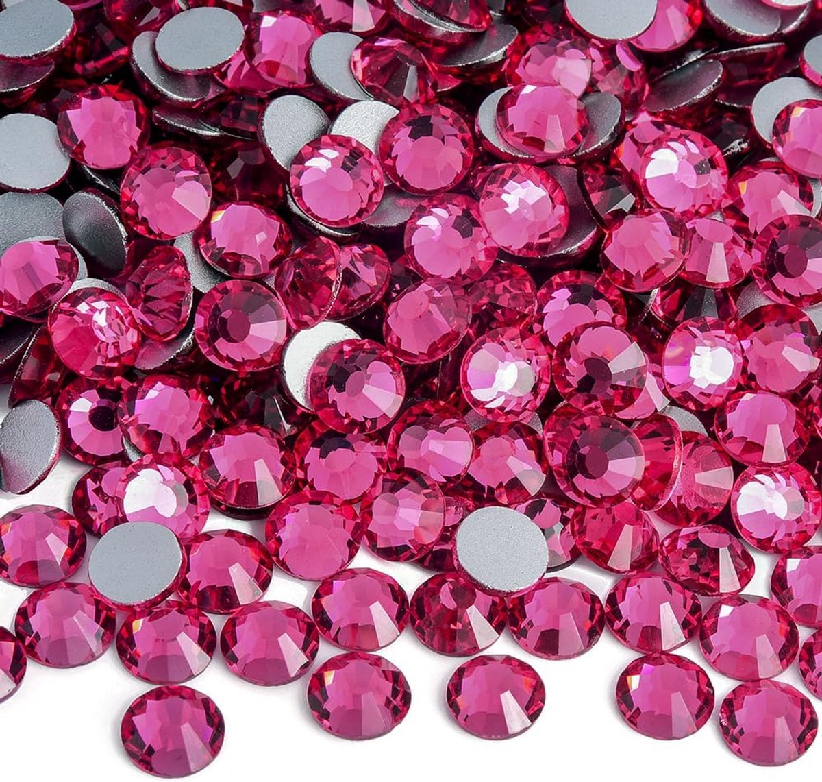 1440 stuks ronde edelstenen platte achterkant kristallen steentjes voor nail art doe-het-zelf (4,6-4,8 mm) SS20 Rose