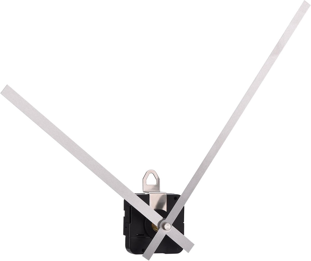 slinger met hoog koppel uurwerkmechanisme met lange rechte wijzers 250 mm / 9,8 inch (zilver)