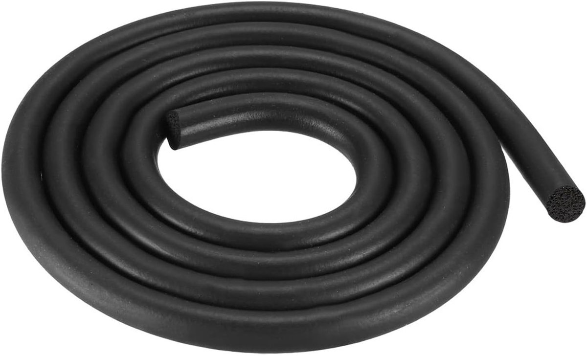 sourcing map Rubberschuim, weerbestendig, 8 mm, diameter x 2 m, lang, rond, EPDM-rubber, uitschalen voor doe-het-zelf afdichting, lagerpads, schuimslangen, handwerk, thuisafdichting