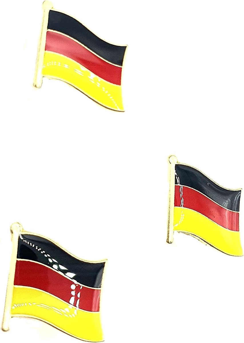 Duitse Deutschland land metalen emaille vlag pin badge Pack van 3, Metaal