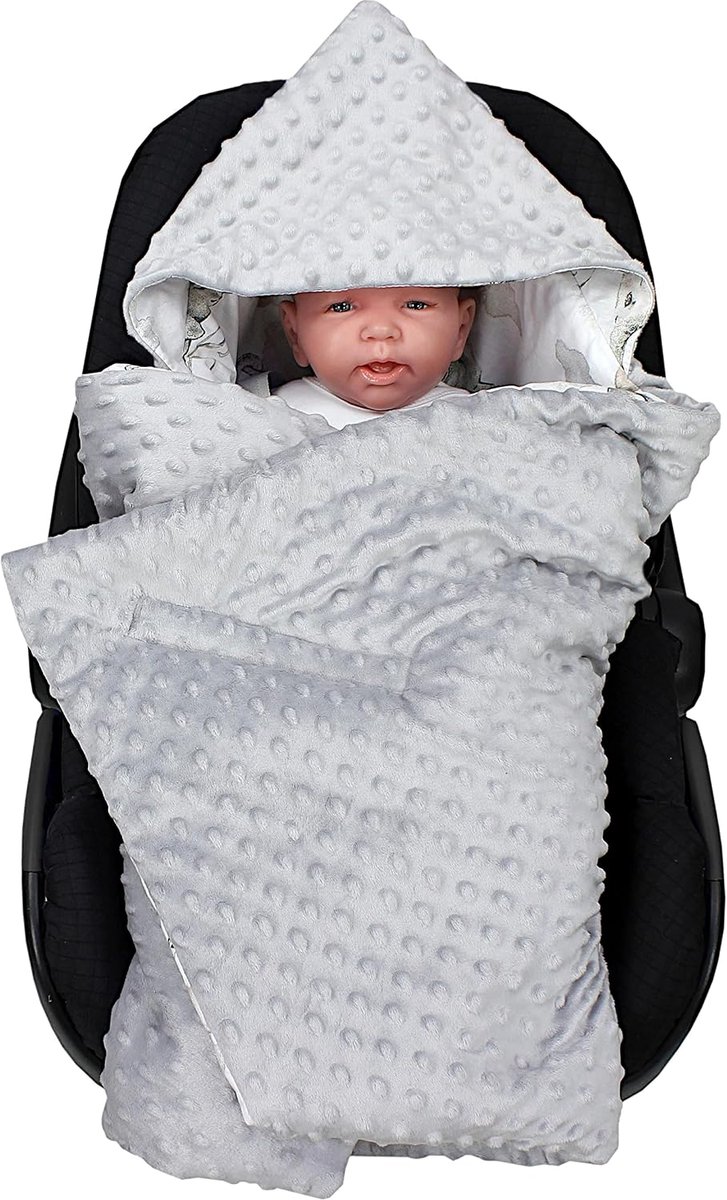 Babydeken 85 x 85 cm voor Autostoel Buggy Universele Deken Minky Katoen