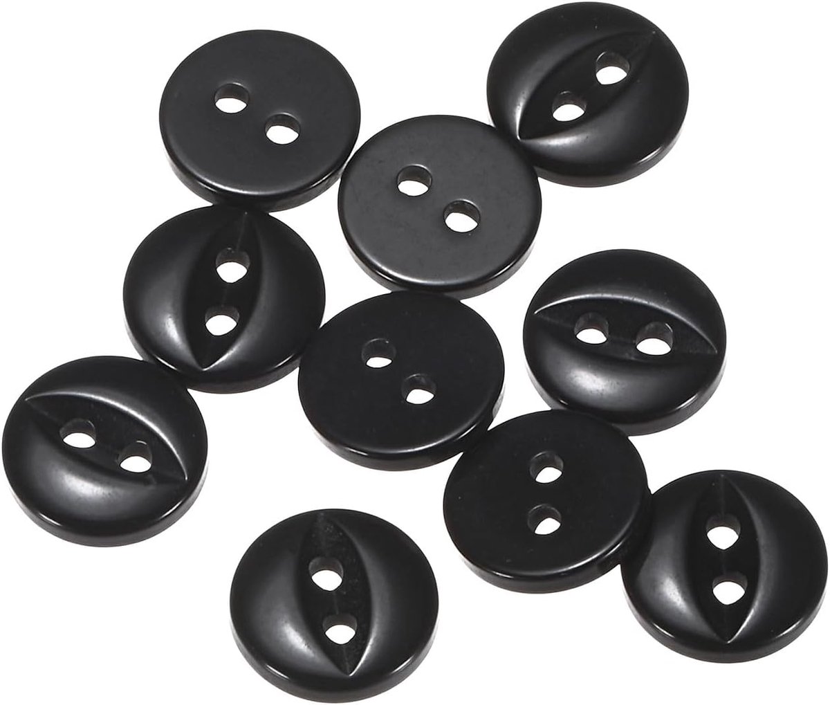 Knopen zwart 10 mm 3/8 inch hars 2 gaten visogen voor het naaien van broeken jurken rok kleding knopen bevestiging handwerk