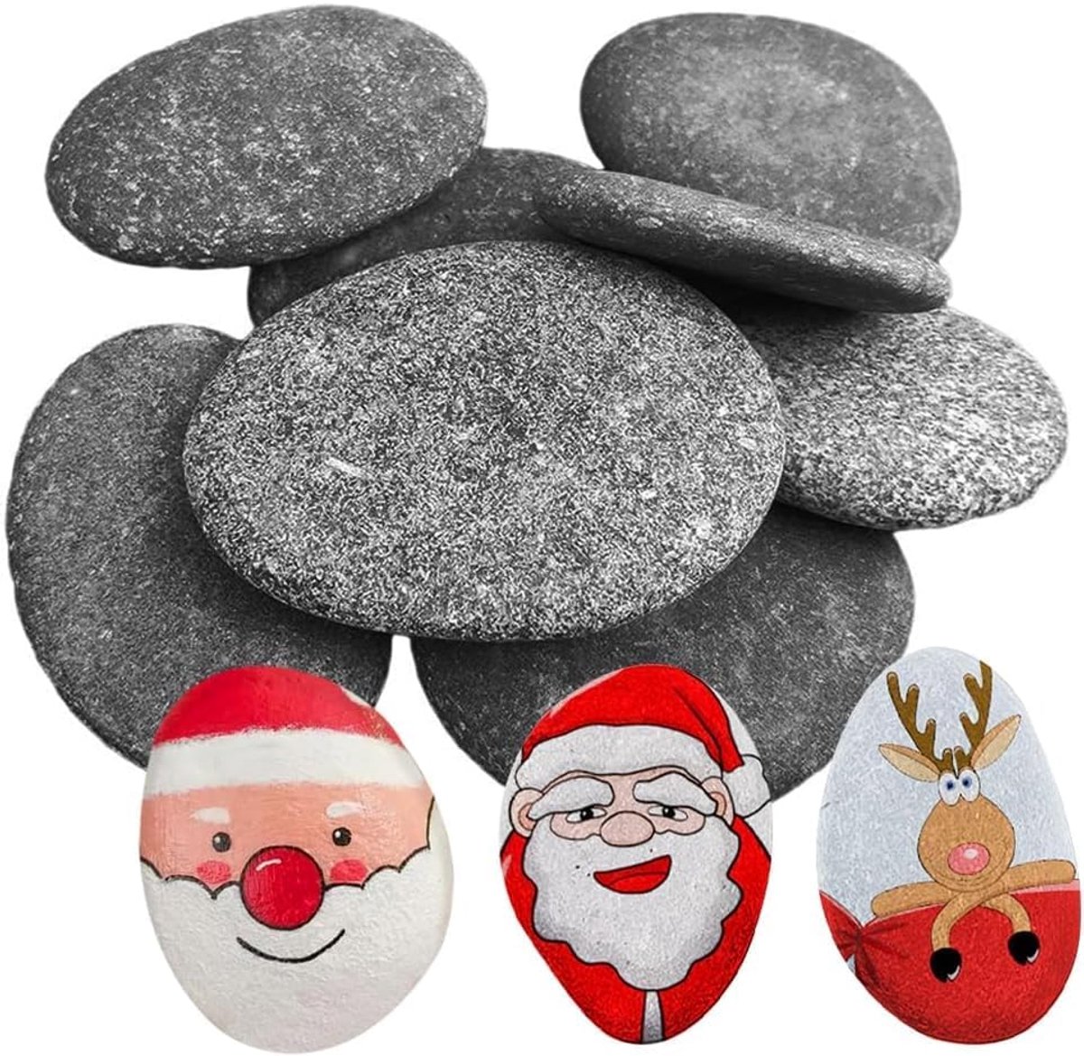 stenen om te beschilderen, 12 stuks strandkiezelstenen, 5-8 cm, decoratieve stenen, natuursteen voor mandala-beschilderen, kleurrijk schilderen en decoratie