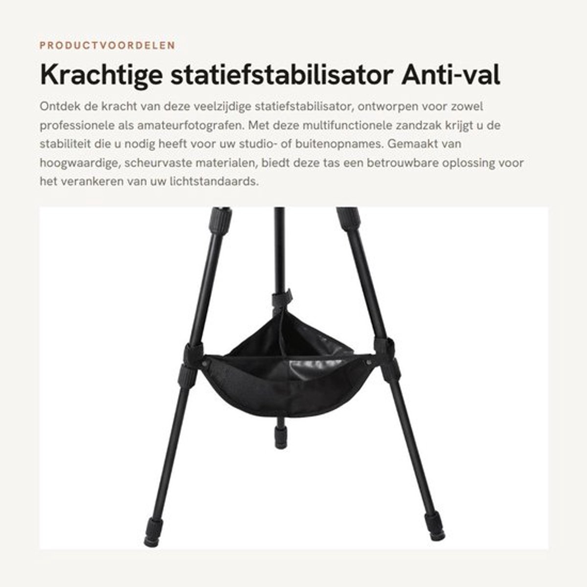 Zandzak Robuust - Multifunctionele Gewichtstas - Stabilisator voor Statief - Draagbaar - Geschikt voor Fotografie - Zwart Nylon