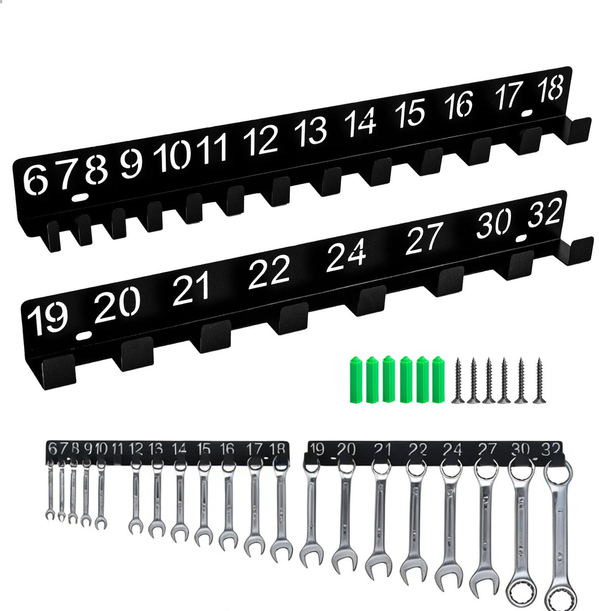 SnelShoppen - 2 Stuks Gereedschap Wandhouder met Numerieke Codering, Tanghouder Wandhouder, Sleutelorganisator Wandrek voor Garages, Werkplaatsen en W