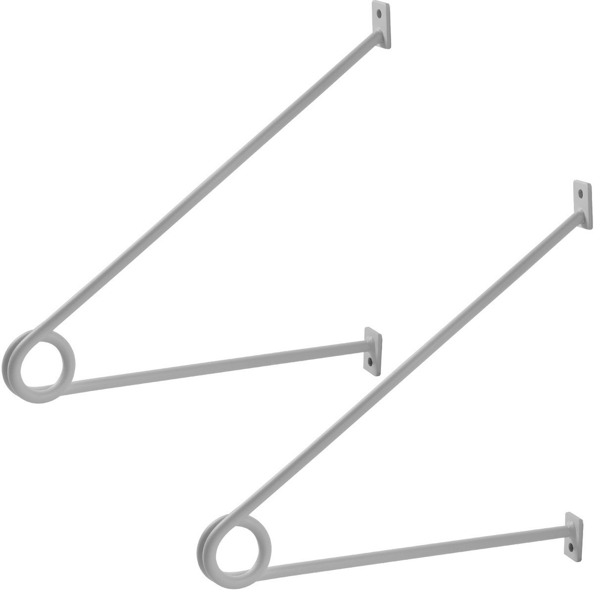 SOTECH ronde stanghouder 260 x 250 x 20 mm voor garderobestangen tot Ø 30 mm Wit satijn gepoedercoat Stanghouder voor garderobe, keukenreling en nog veel meer.