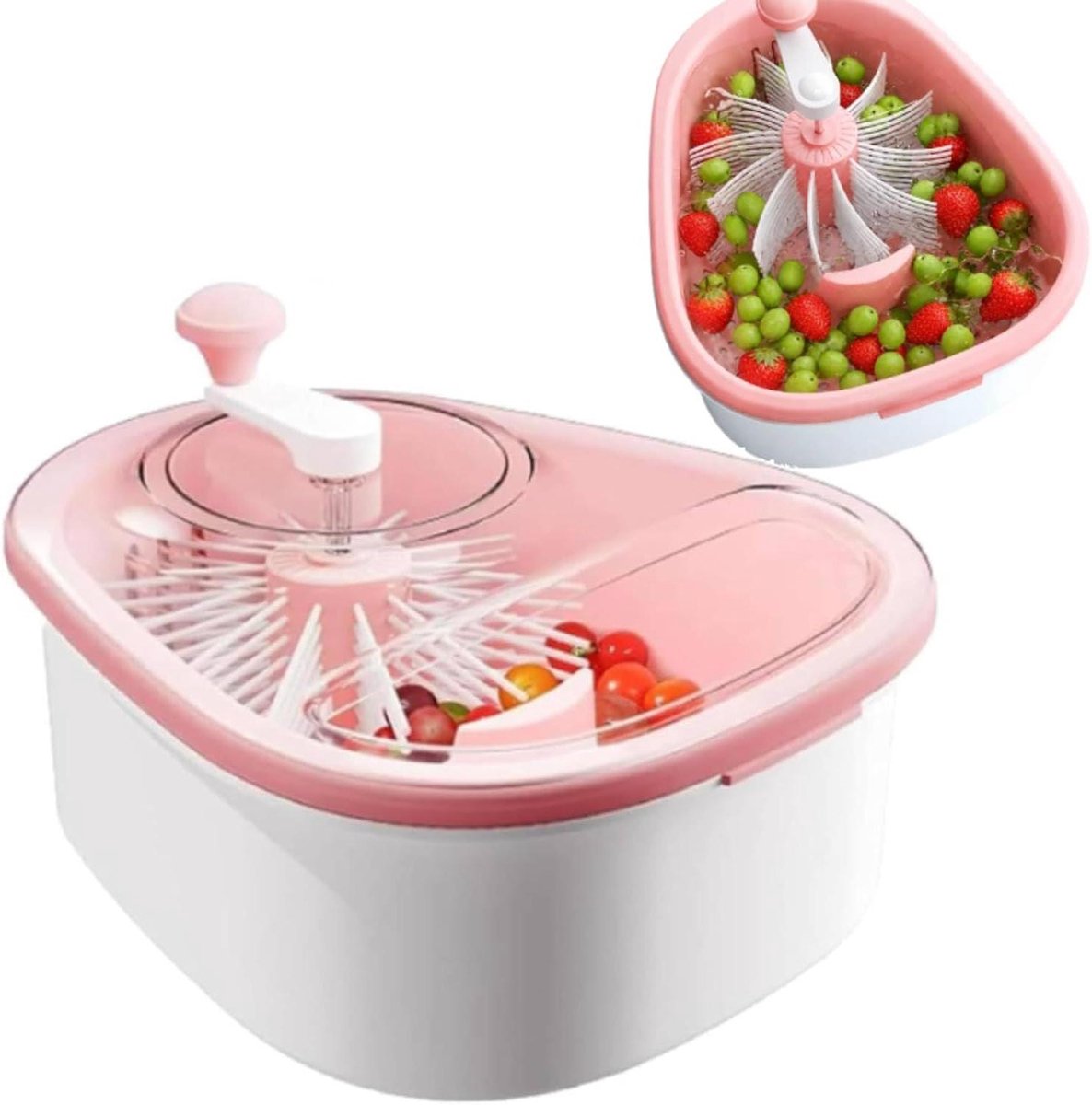 Fruit Wasmachine Spinner Groente Reiniger Apparaat en Wassen Handmatige Bediening 34L x 15W x 20H cm