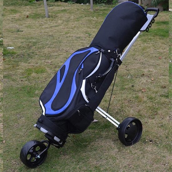 Golfkar - Golftrolley 3 wielen - Golfen op de baan - Lichtgewicht aluminium frame - 3.3kg - Zilver — afbeelding 2