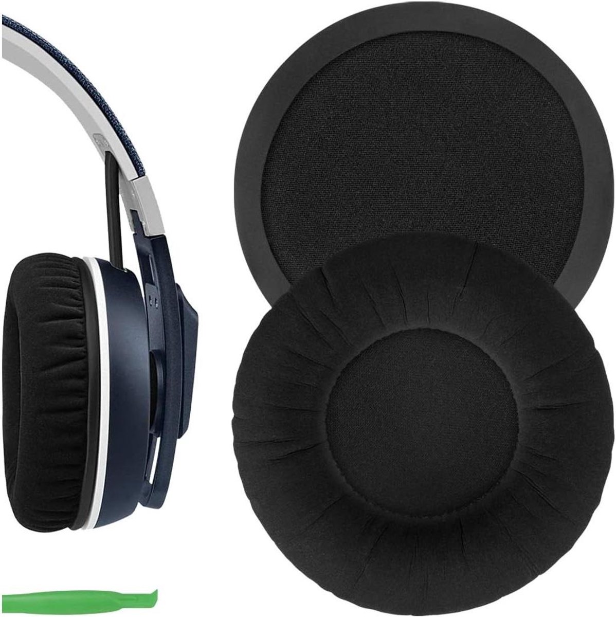 Vervangende Oorkussens - Oorschelpen Hoofdtelefoon - Hoofdtelefoon Reparatie - Traagschuim en Velours - 6.3 x 6.3 x 1.5 cm - Zwart