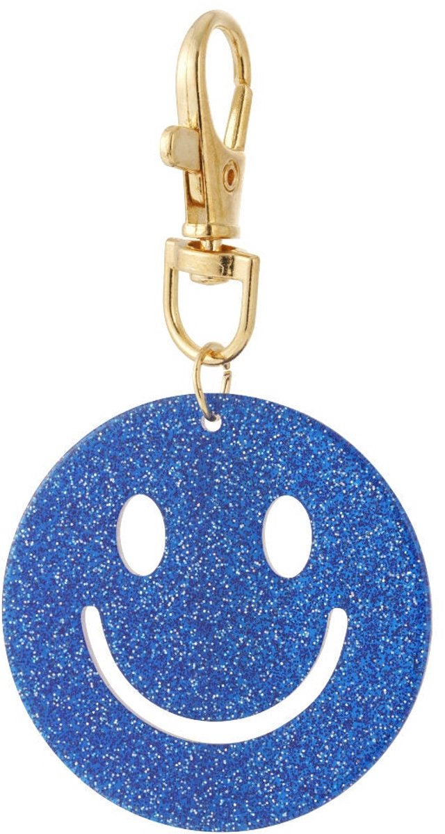 Sleutelhanger - Smiley - blauw