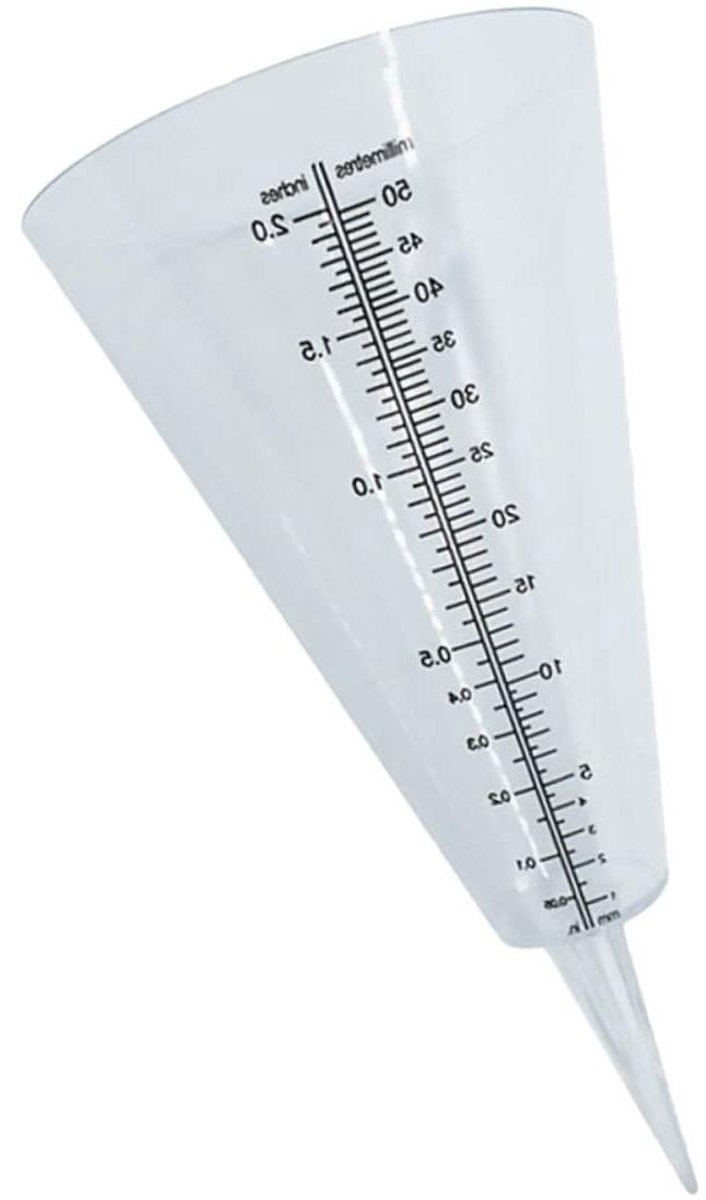 Regenmeter Tuin - Meetbuis Neerslag - Buiten Meten - Vergrotende Schaal - 35 cm - Transparant