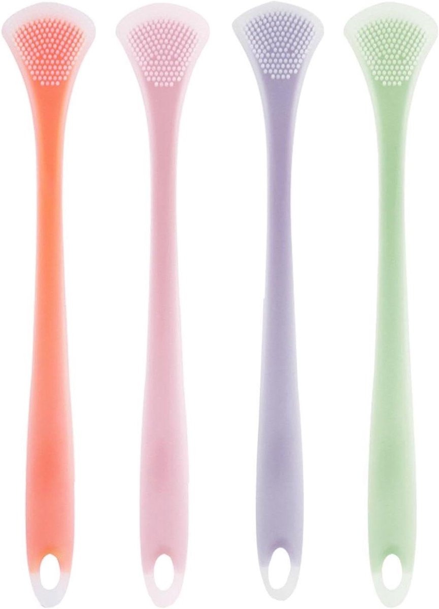 Tongschraper Set - Mondreiniger Ademverfrisser - Mondhygiëne - Dubbelzijdig Ontwerp - 4 stuks - Meerdere kleuren