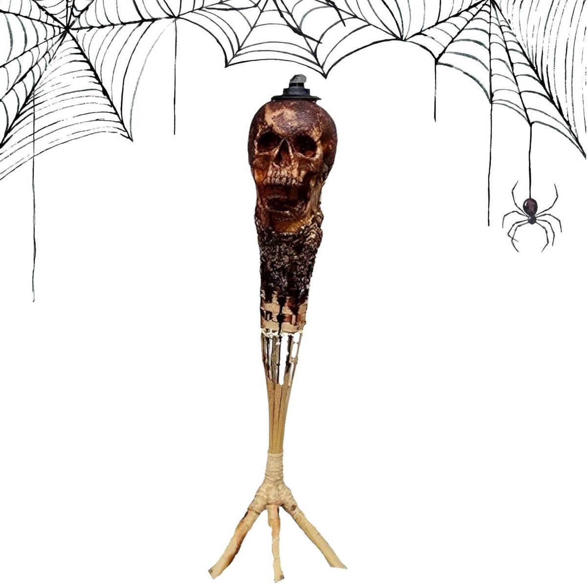 Tiki Fakkel - Tuinfakkel Buiten - Buitenverlichting Creëren - Weerbestendige Constructie - 30 cm - Skelet