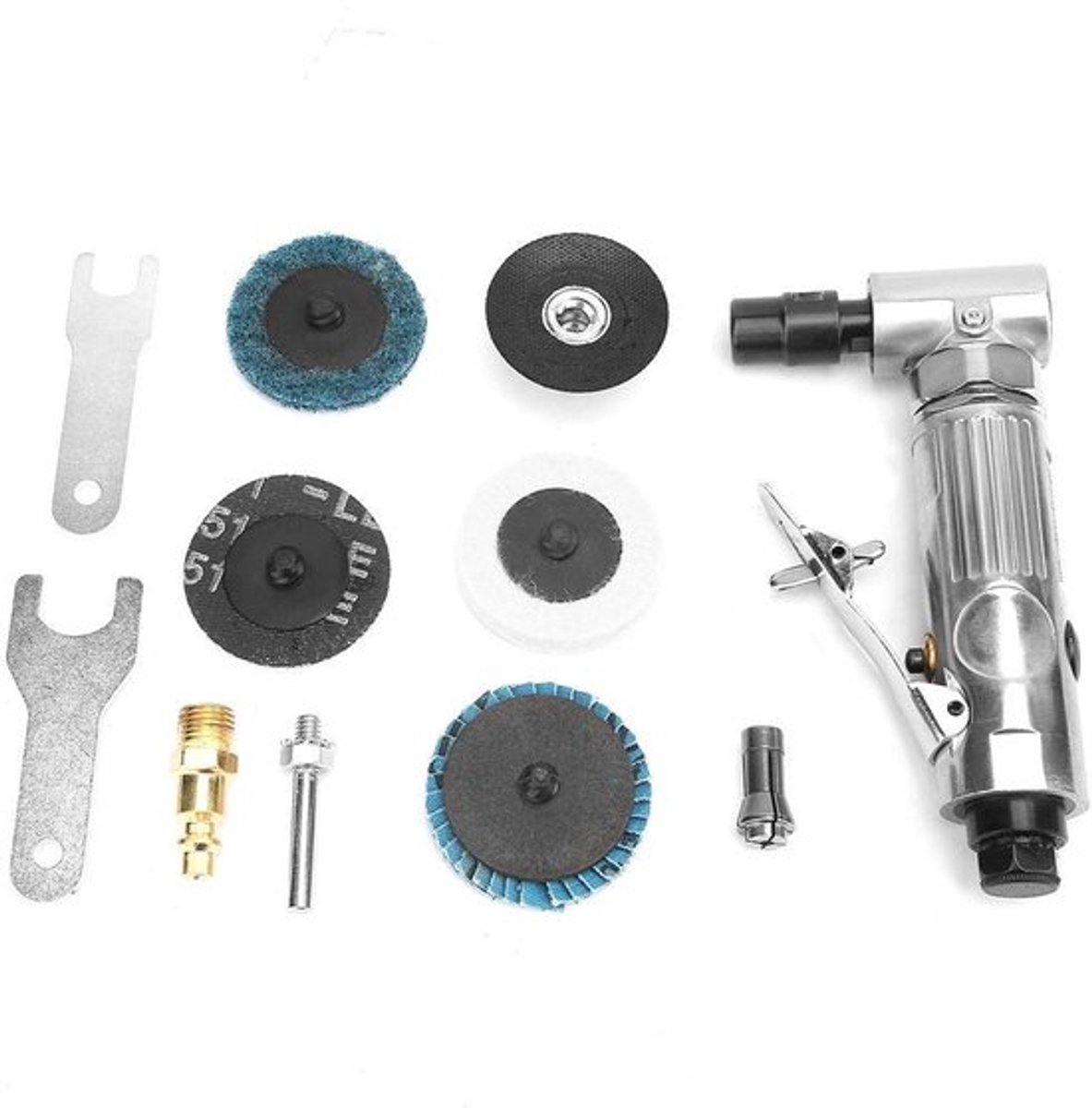 Dailygoods- Bocht 90 Graden - Pneumatische Stiftslijper - Slijpschijf 2 Inch - Onbelaste Snelheid 2000rpm - Industriële Kwaliteit - Budgetvriendelijk - Pneumatische Slijper