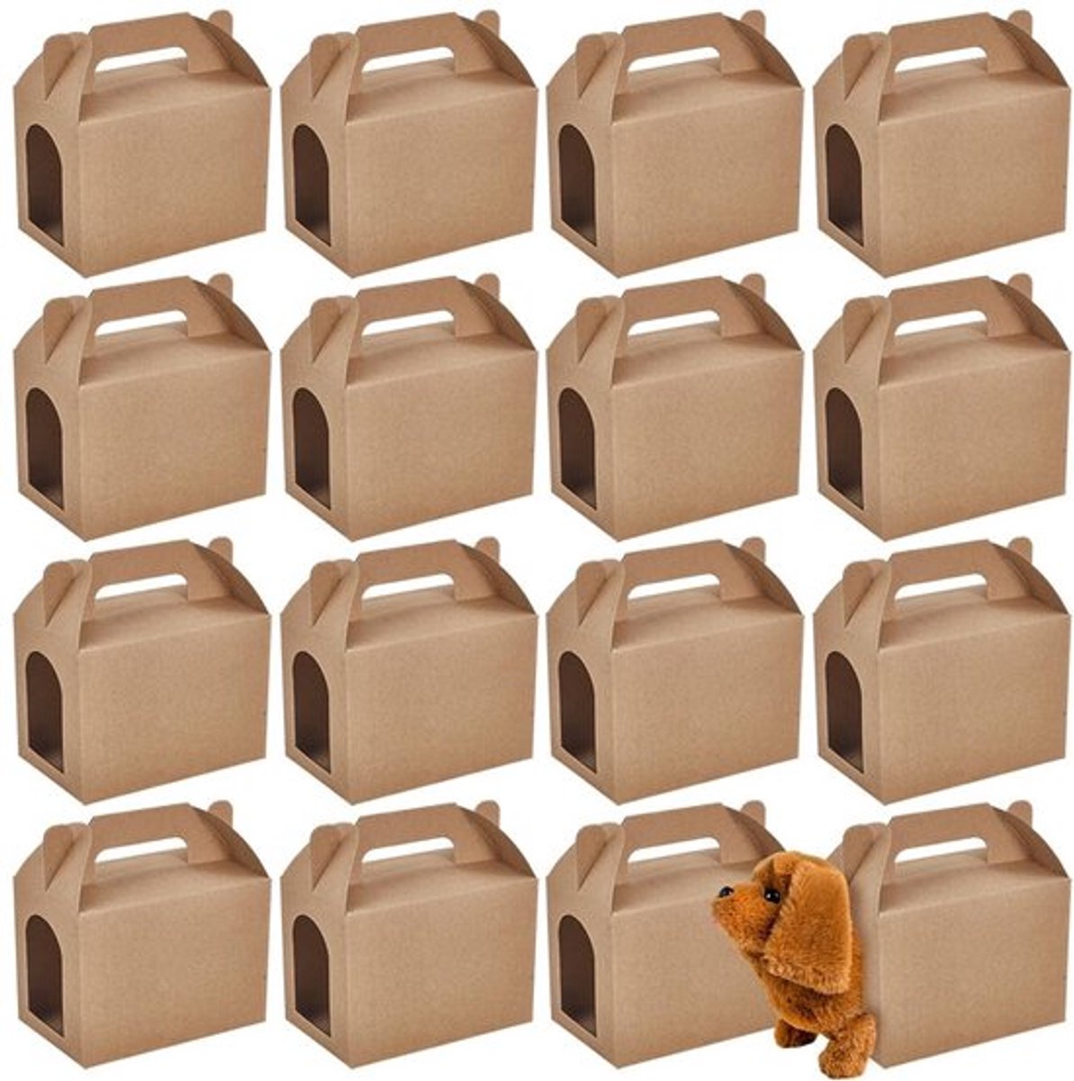 Feestgeschenkdozen 36 stuks - 9 x 14 x 14,6 cm - Venster 7,3 x 5,25 cm - Perfect voor snoep/snacks - Verjaardagsfeestjes - Huisdierthema evenementen - Cadeauverpakking