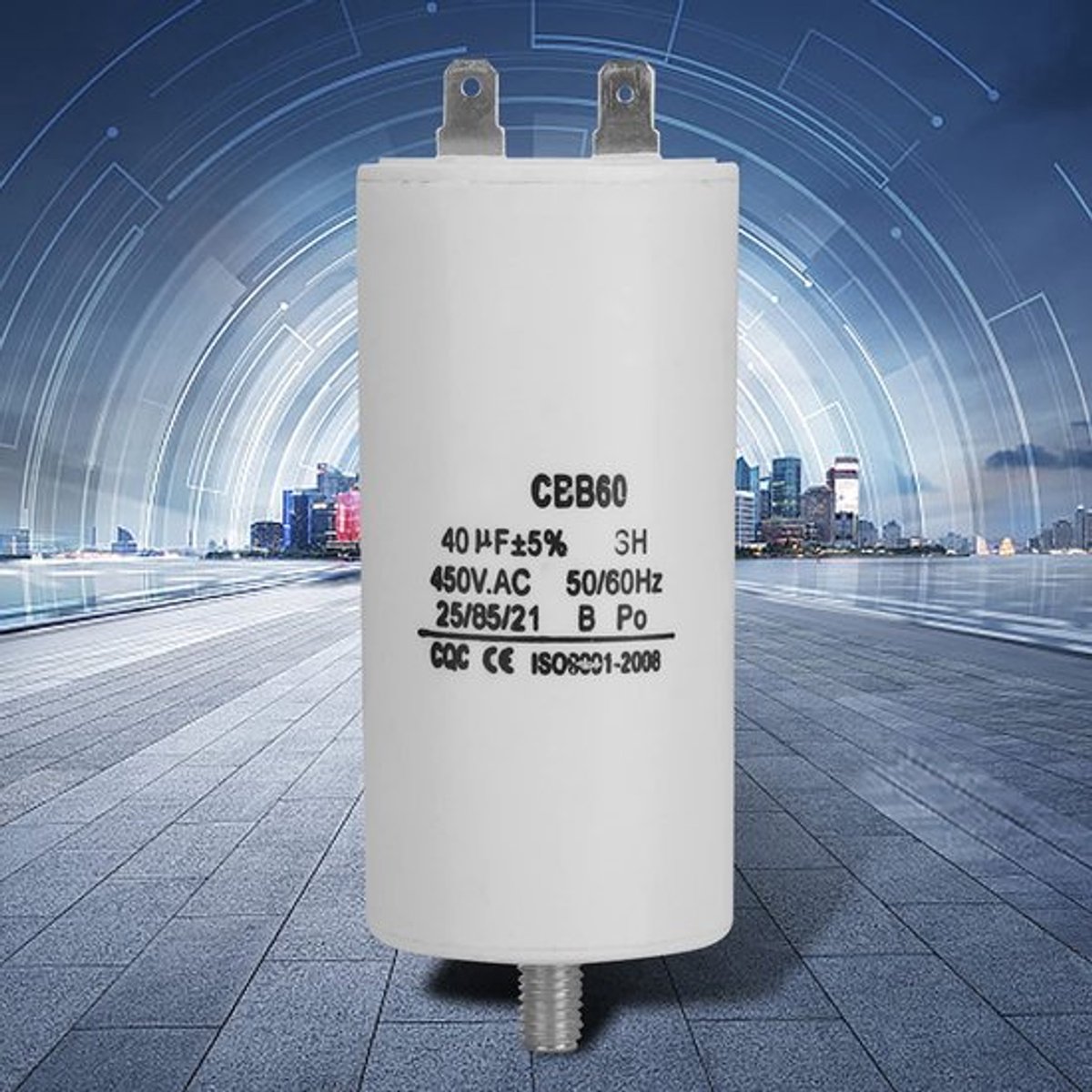 - Startcapacitor - 40 Microfarad - Hoge isolatieweerstand - 450 Volt - Geschikt voor wasmachines - Compact ontwerp - Lange levensduur