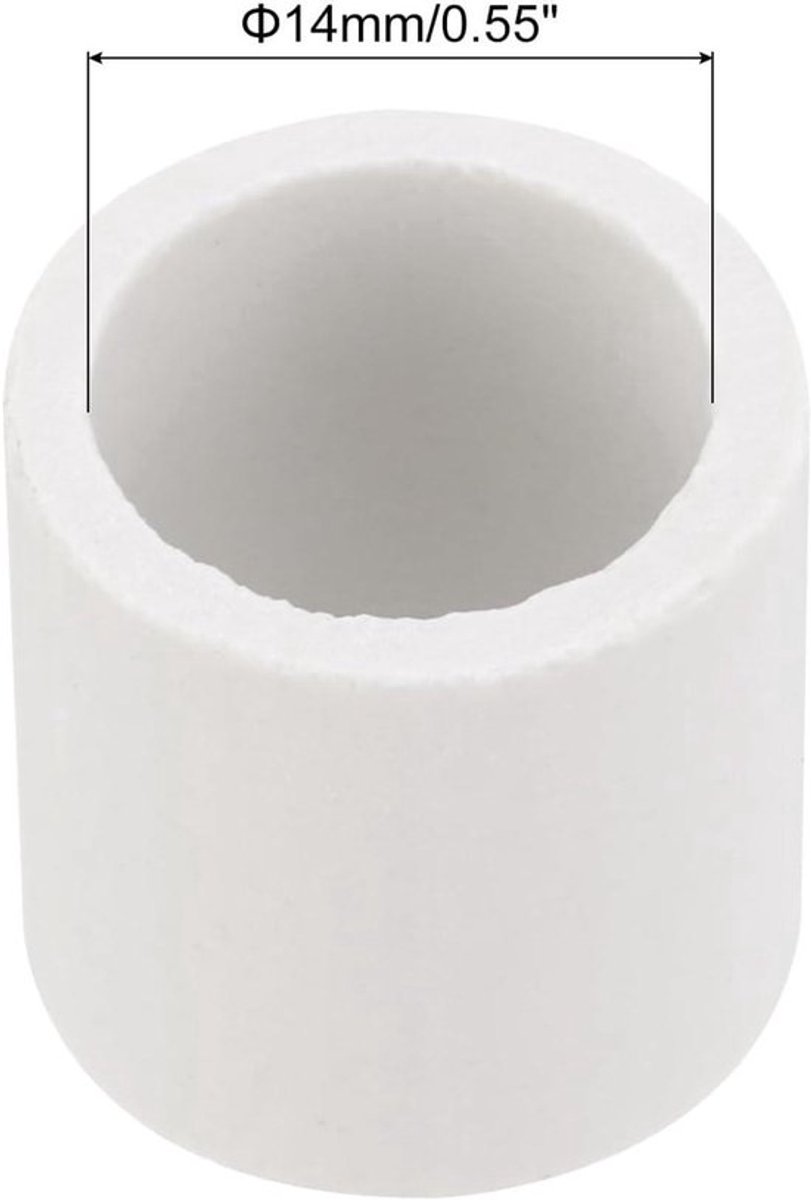 Keramische buizen 14 mm diameter - elektronische draadbundels - warmte-isolatiebescherming - enkele boring - 20 stuks - 20 mm x 20 mm