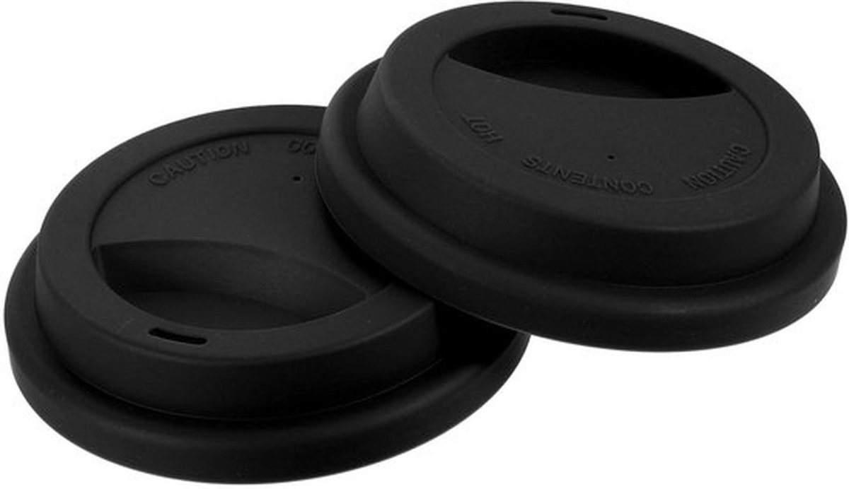 Siliconen bekersdeksels - Herbruikbare Drinkdeksels - Zwart - Anti-Uitlopen - Perfect voor Koffiemokken - Duurzaam en Makkelijk Schoon te Maken