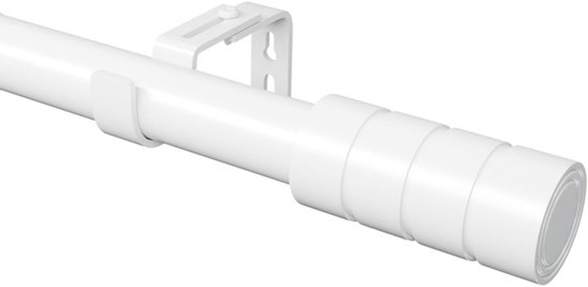 Gordijnroede Uitschuifbaar - Verstelbare Gordijnroede - Wit - Geschikt voor Zwaardere Stoffen tot 10kg - Lengte 109-435 cm - Inclusief Bevestigingsmateriaal - Gordijnstang