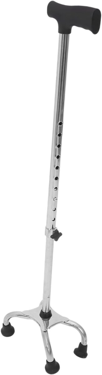 Verstelbare Wandelstok - Loopstok Stabiliteitstok - Verbeteren Mobiliteit - Vierpuntsbasis Antislip - 87 cm - Zwart