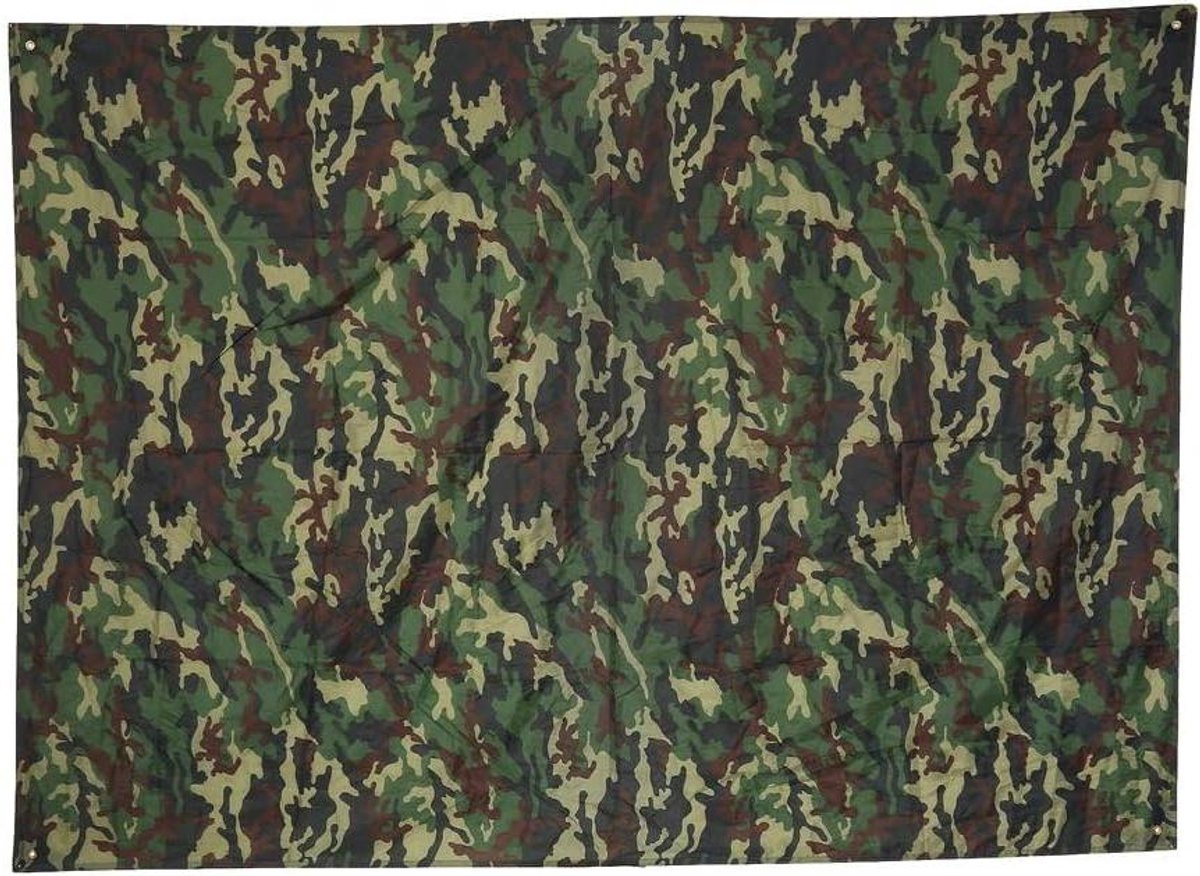 Tentzeil Camouflage - Regendicht Zeildoek - Outdoor Kamperen - UV-bescherming - 2x2m - Groen